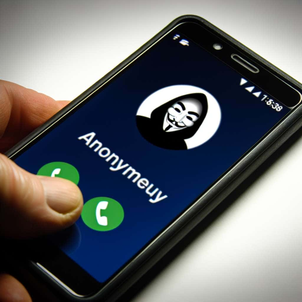 Anonymer Anrufer. Dargestellt auf Smartphone Display.