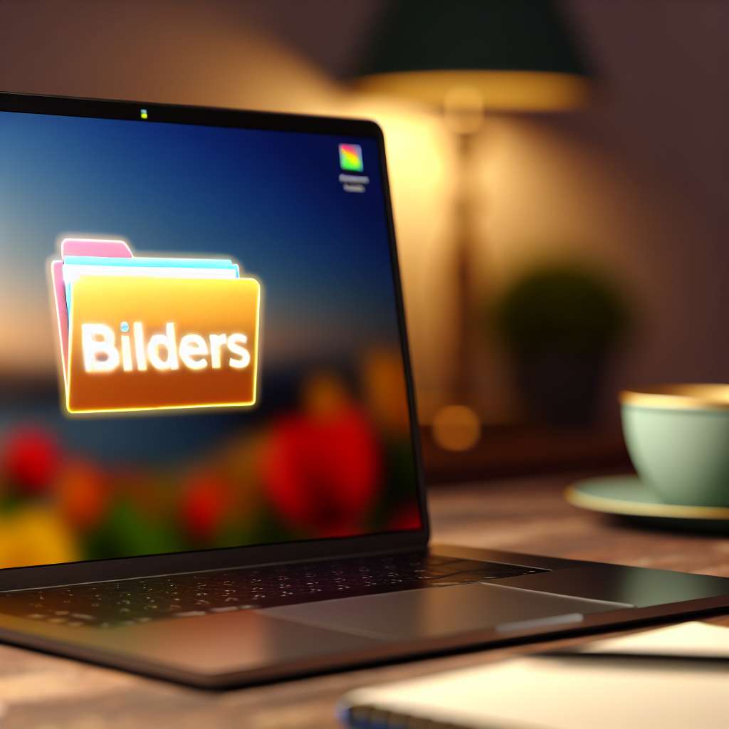 Bilder Ordner auf einem LAptop