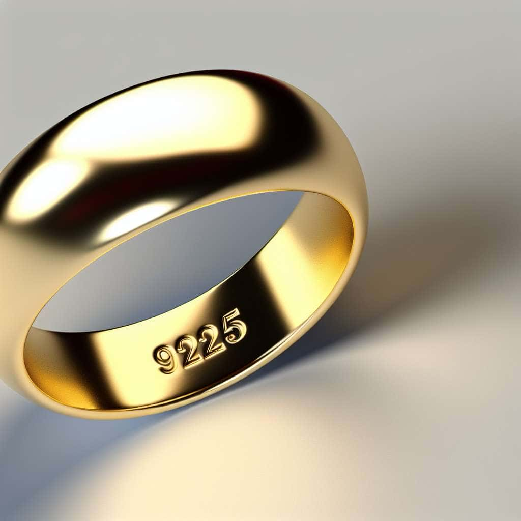 Goldring mit Prägung "925".