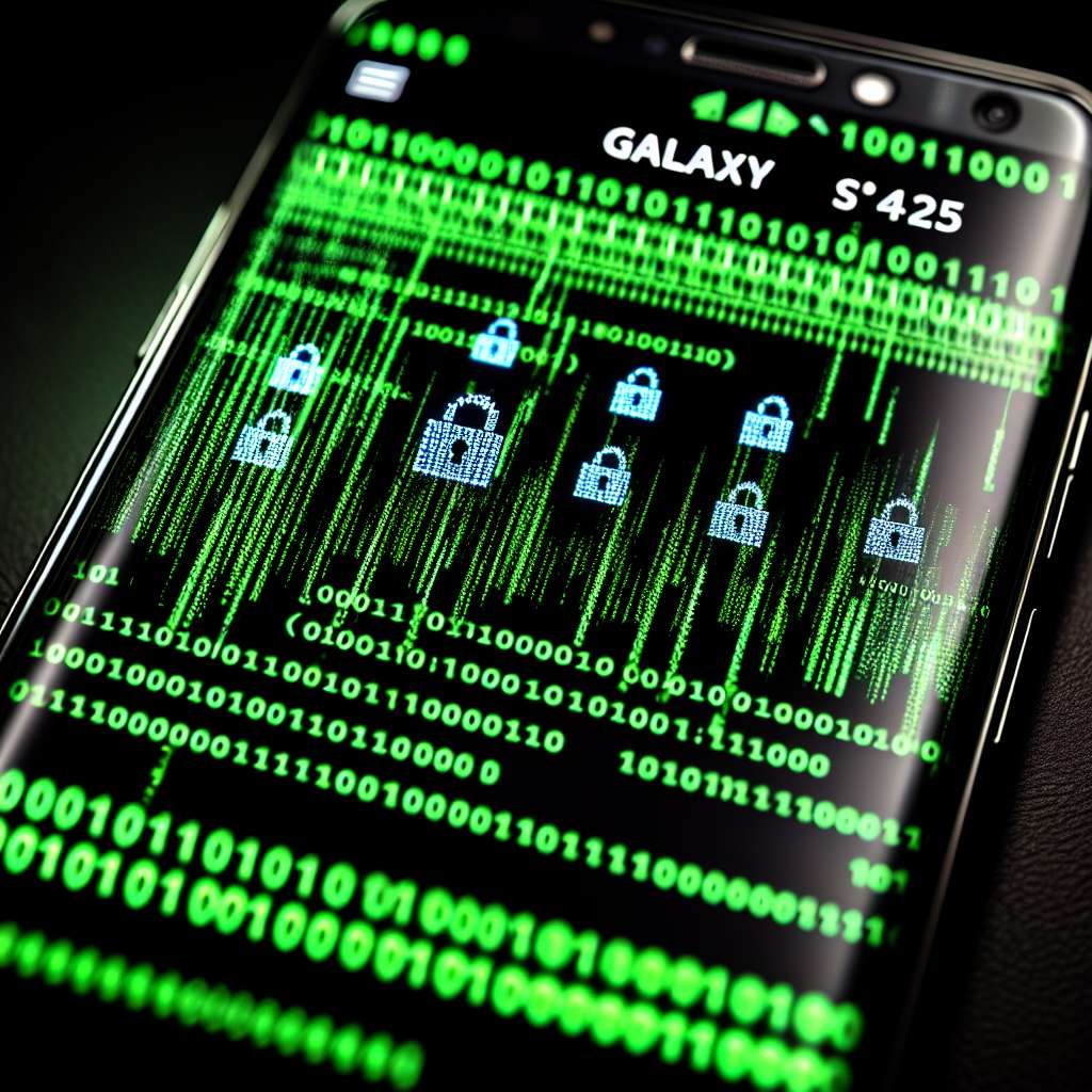 Smartphone Galaxy S25 wird von einem Hacker angegriffen