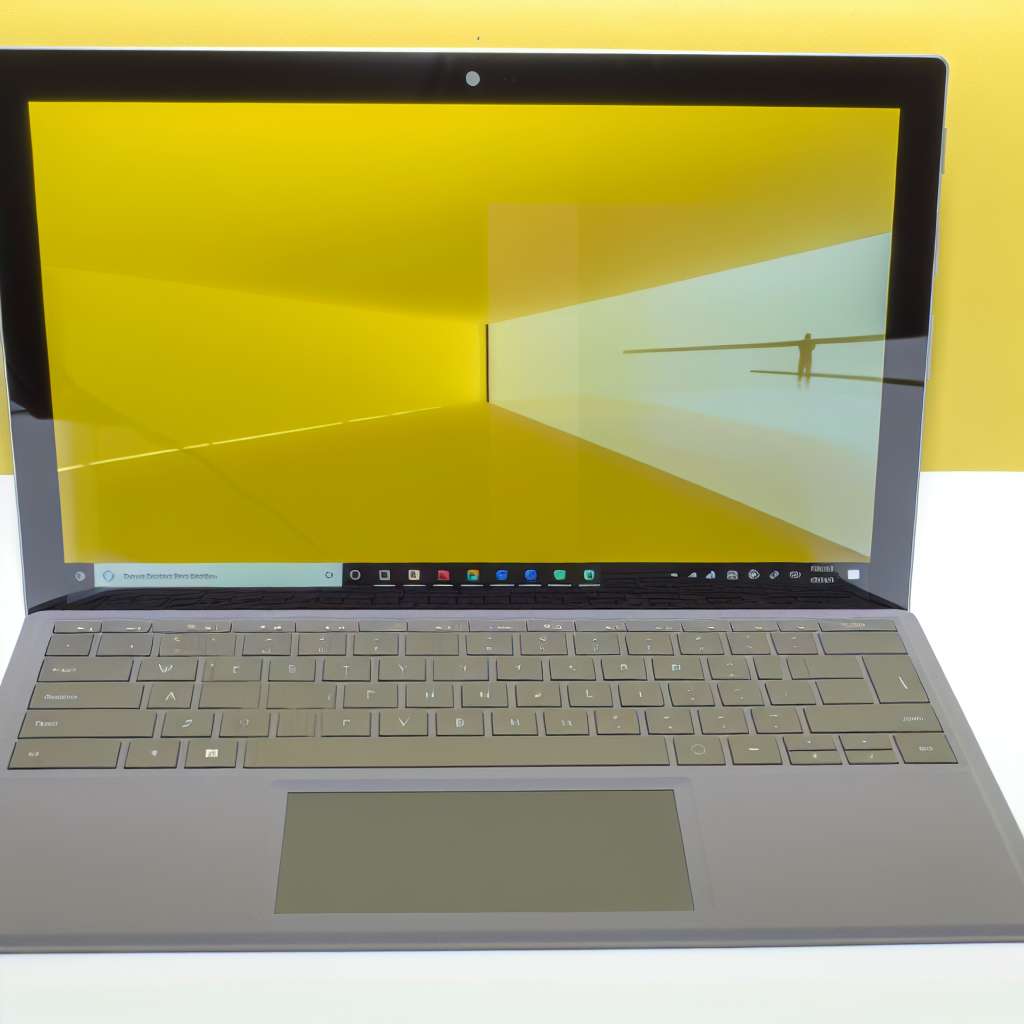 Surface Laptop mit gelbem Bildschirm