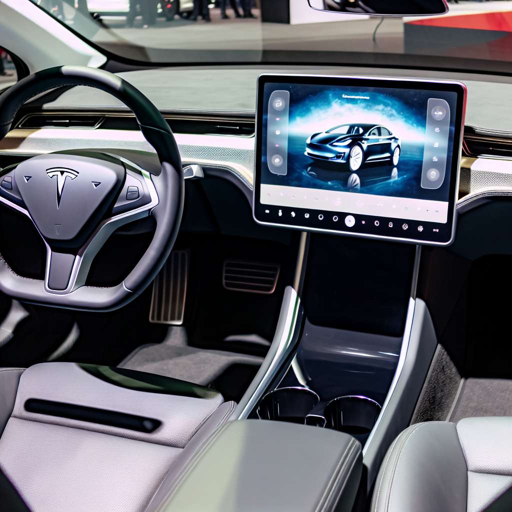 Tesla Auto Innenraum mit Display.