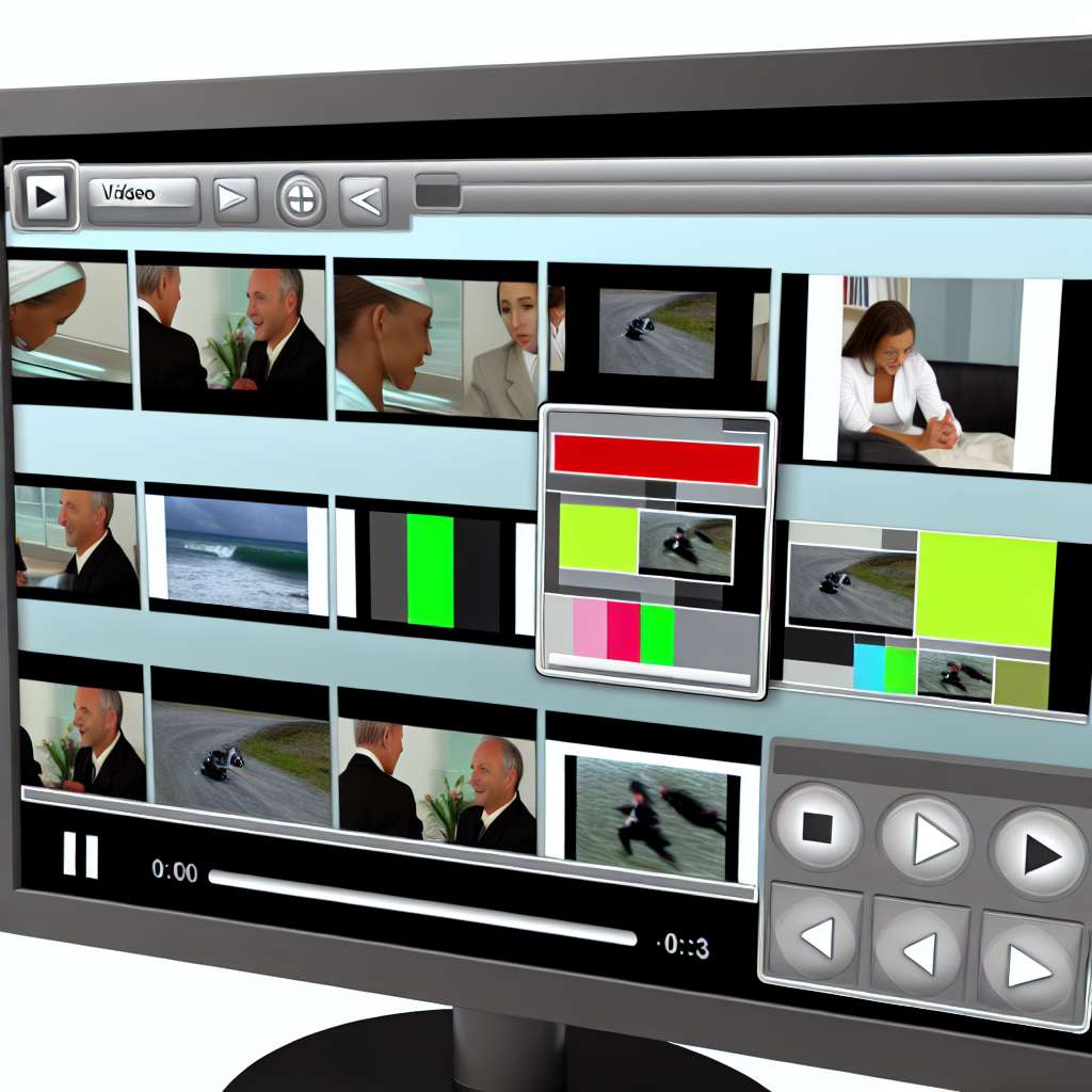 Video Player am Computer der verschiedene Frames zeigt