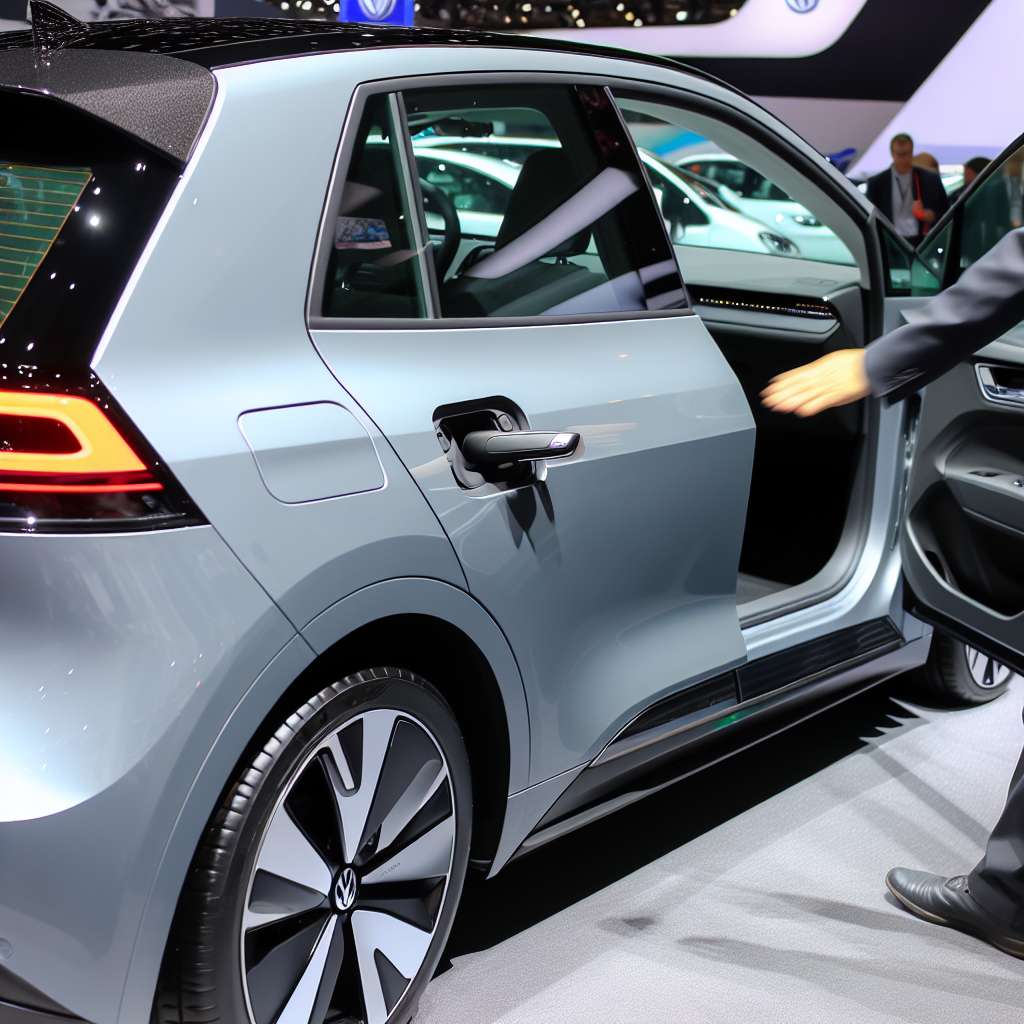 VW ID.3 Elektroauto Person öffnet die Fahrertüre