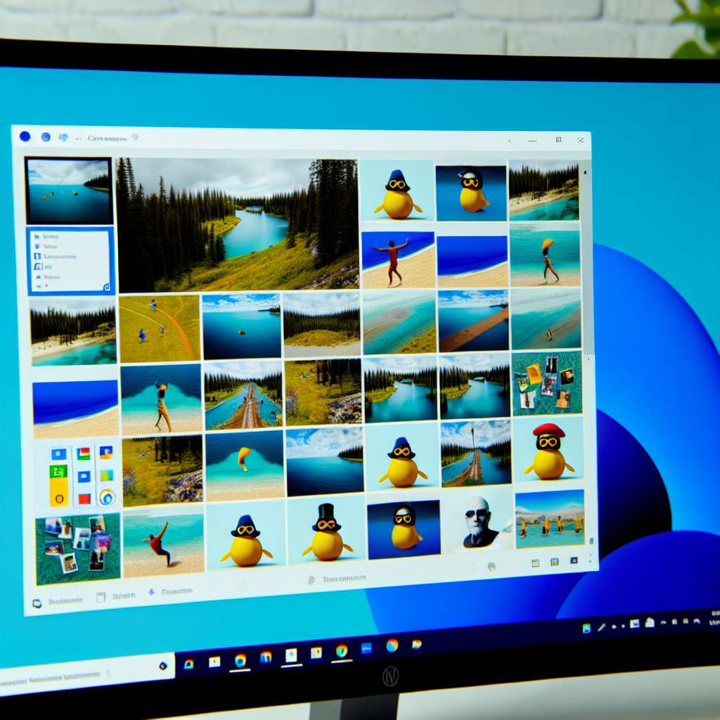 Windows 11 Bildschirm mit angezeigten kleinen Bildern