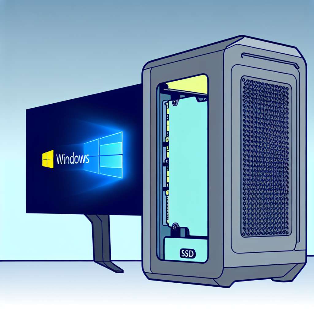 Windows 11 Computer mit sichtbarer SSD Festplatte