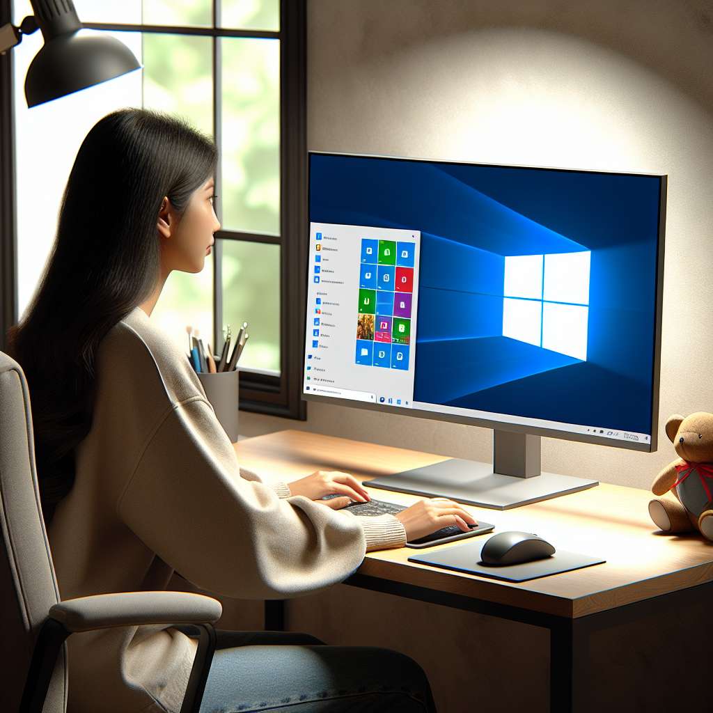 WIndows 11 Computer Person sitzt davor