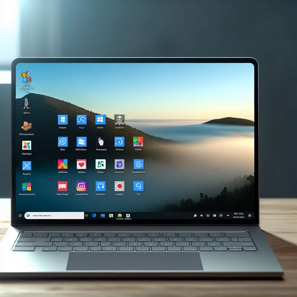 Windows 11 Laptop Apps werden auf Display angezeigt