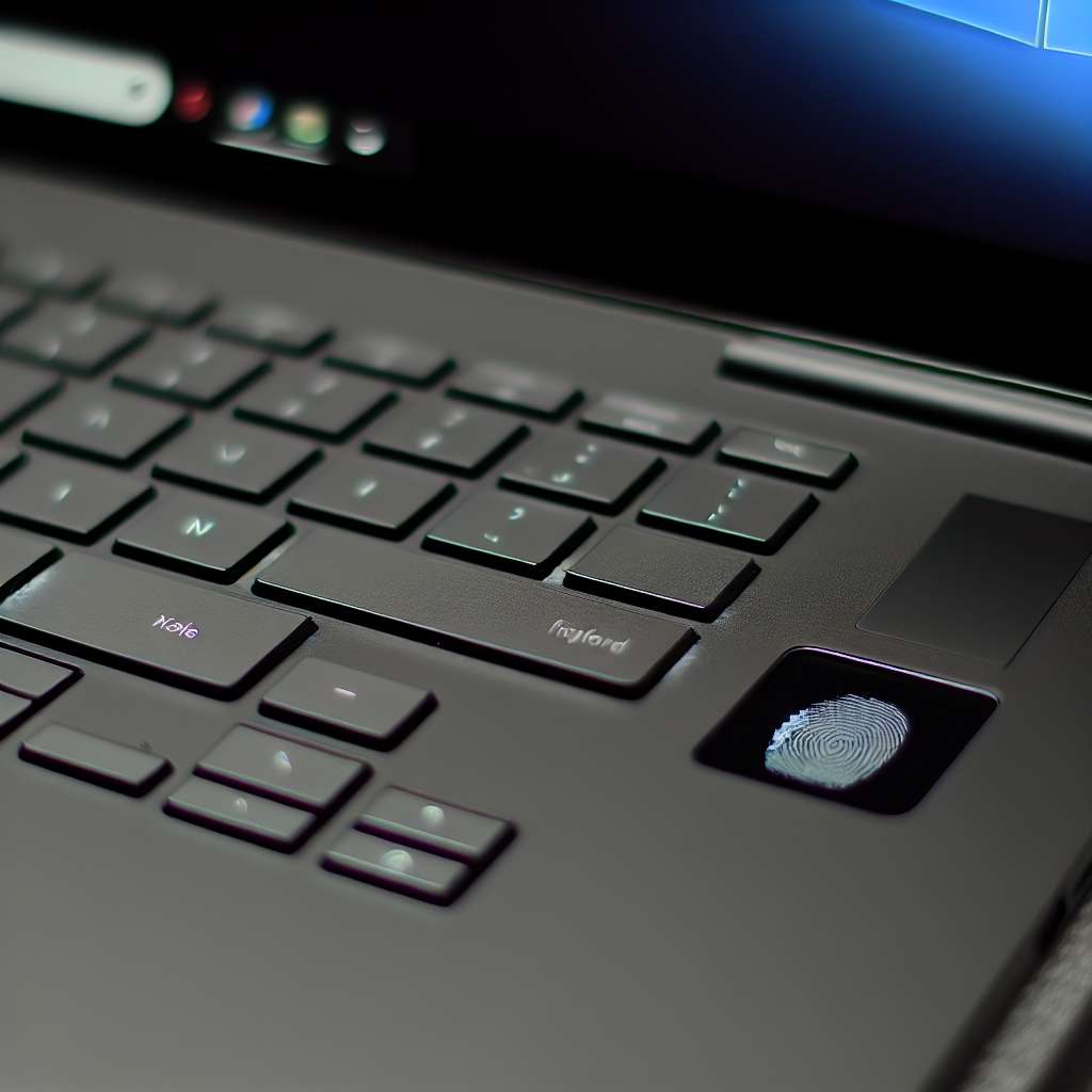 Windows 11 Laptop Fingerabdrucksensor neben der Tastatur