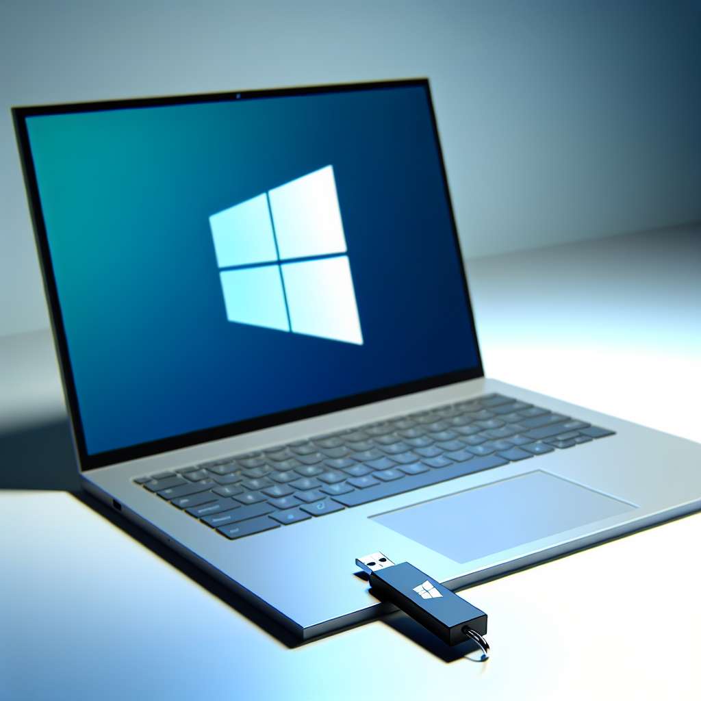 Windows 11 Laptop mit angeschlossenem USB Stick
