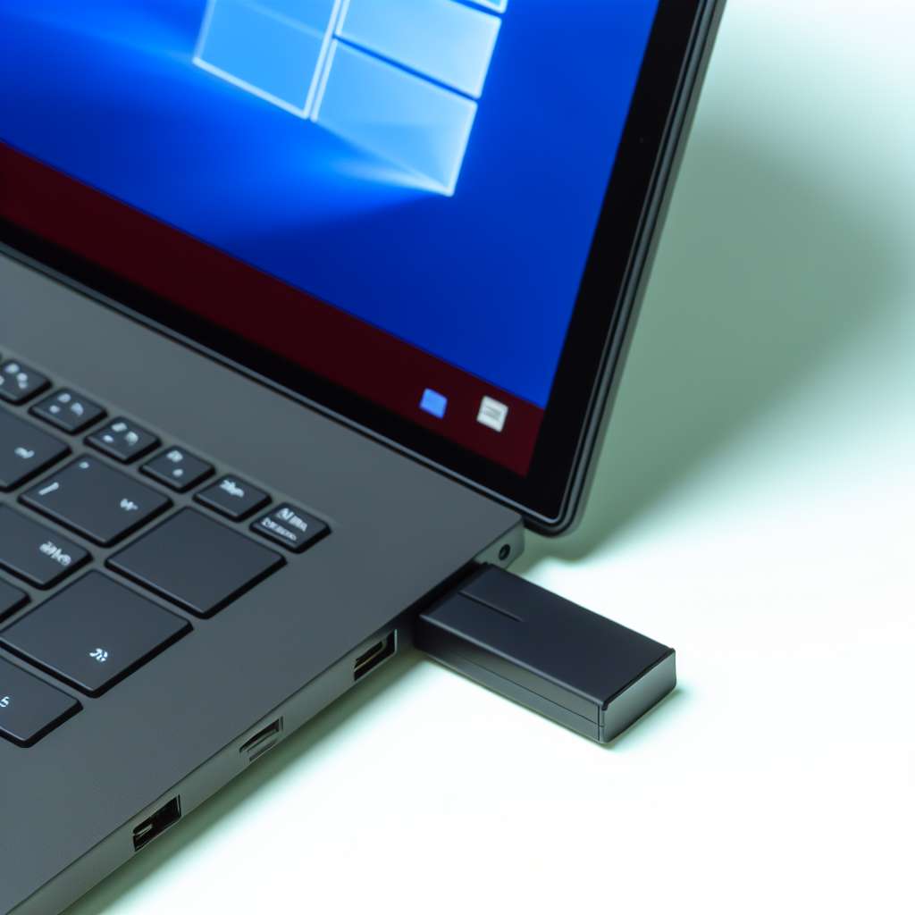 Windows 11 Laptop mit angestecktem USB Stick