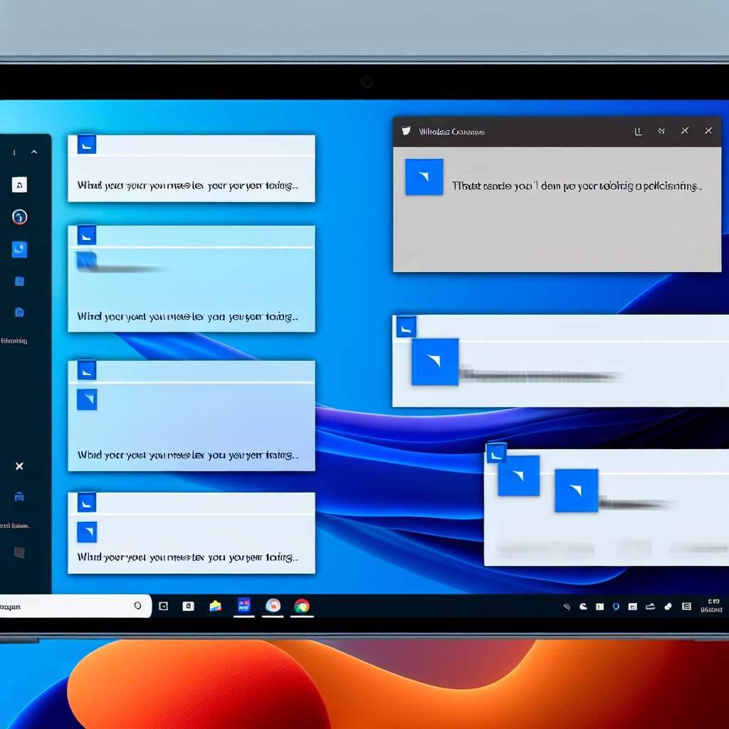Windows 11 Laptop mit Benachrichtigungen