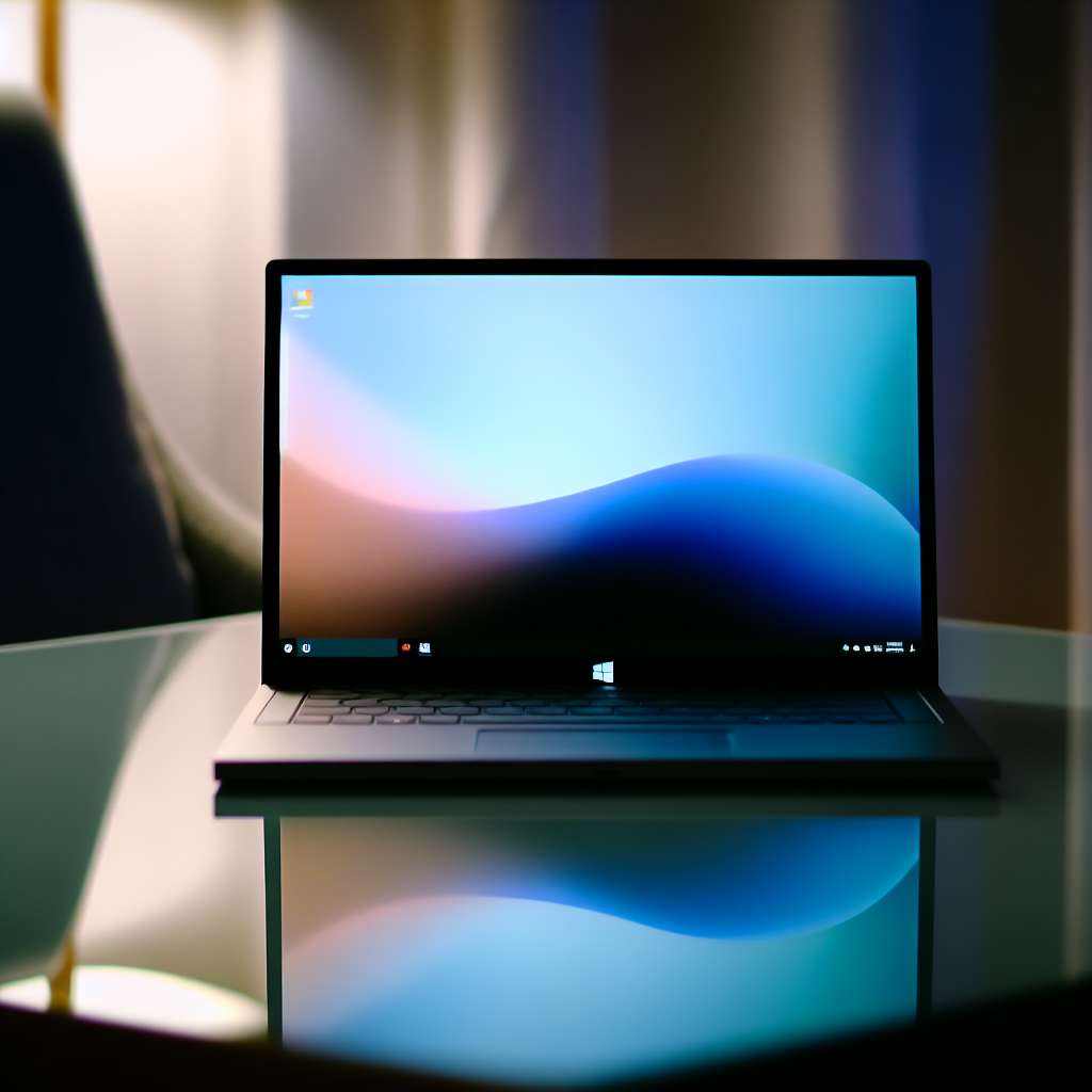 Windows 11 Laptop mit gedimmtem Bildschirm