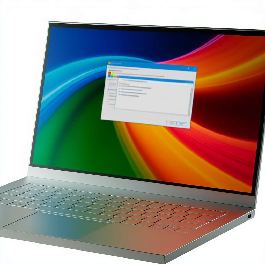 Windows 11 Laptop mit geöffnetem Programm