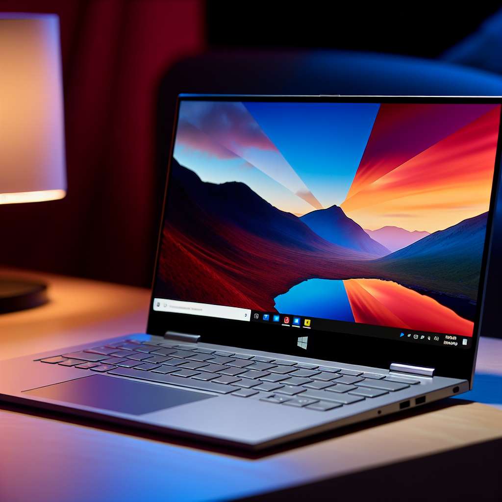 Windows 11 Laptop mit tollem Hintergrundbild
