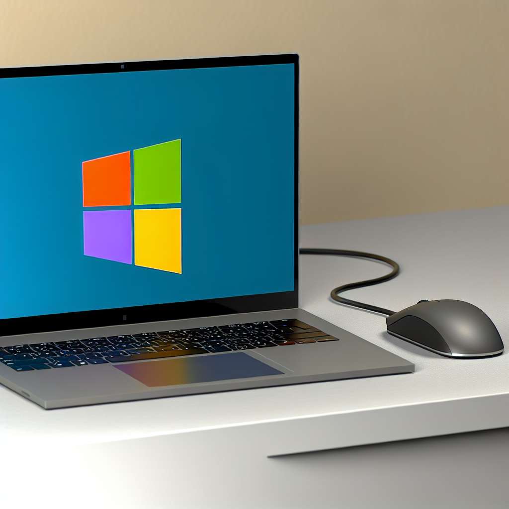 Windows 11 Laptop mit verbundener Maus