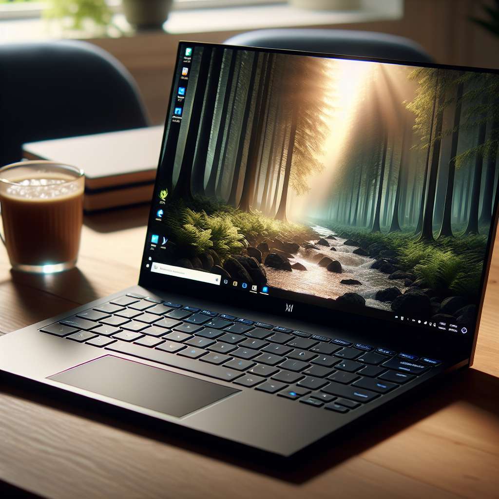 Windows 11 Laptop mit Video Desktop Hintergrund