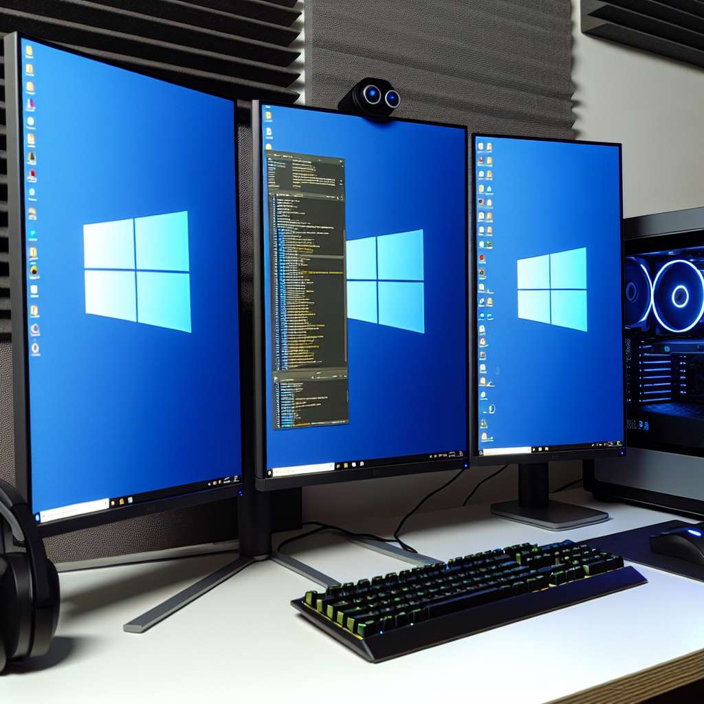 Windows 11 PC mit drei Bildschirmen