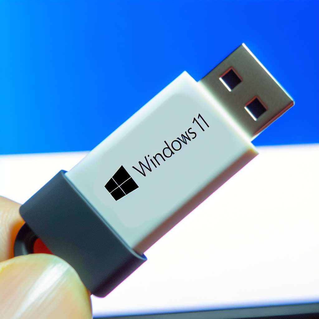 Windows 11 USB Stick für Booten. Wird am PC angeschlossen.