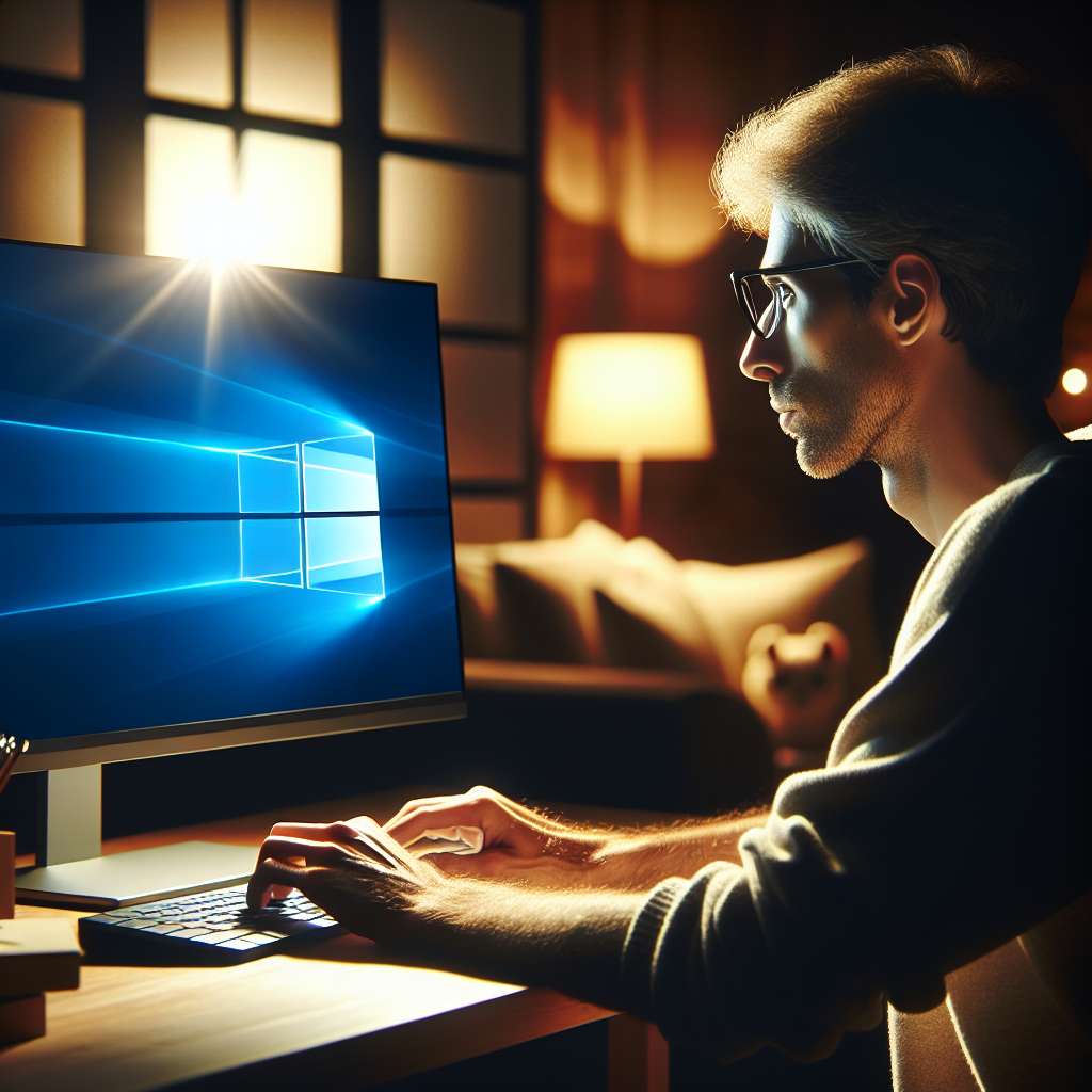 Windows PC eine Person sitzt davor