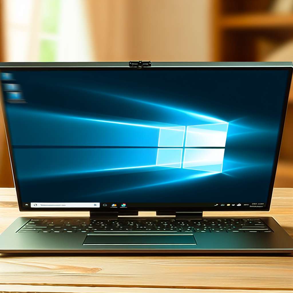 winrows 11 Laptop der zugrklappt auf einem Tisch steht