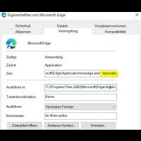 Microsoft Edge Browser immer im InPrivate-Browsing-Modus starten